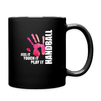 feel it touch it play it HANDBALL - Full Colour Mug - black - Right