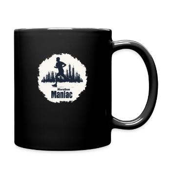 Stadtbild Marathonläufer - Tasse einfarbig - Schwarz - Rechts