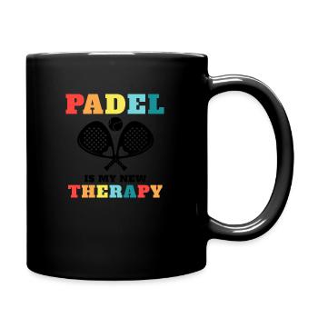 Padel ist Therapie - Tasse einfarbig - Schwarz - Rechts