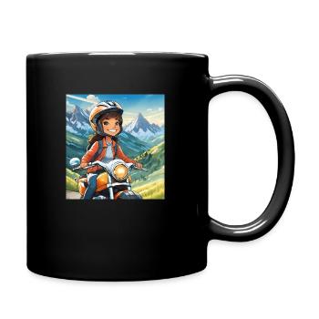 Motorrad Tour Bayern - Tasse einfarbig - Schwarz - Rechts
