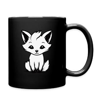 Style de dessin animé mignon renard - Mug uni - noir - Droite