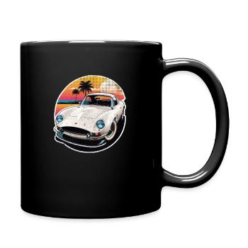 Oldtimer Sonnenuntergang - Tasse einfarbig - Schwarz - Rechts