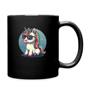 licorne drôle licorne arc-en-ciel - Mug uni - noir - Droite