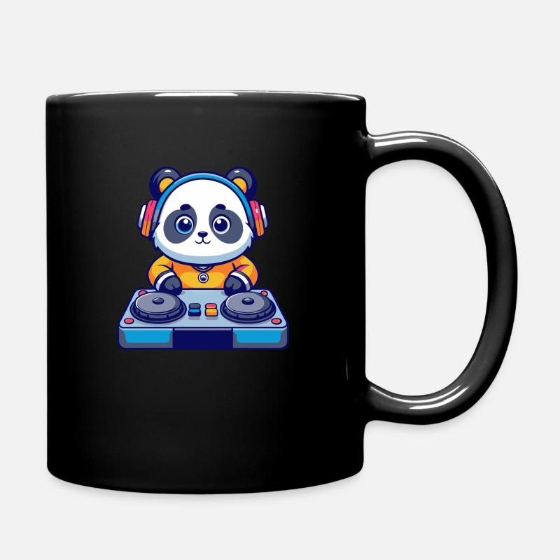 Panda DJ - Tasse einfarbig - Schwarz