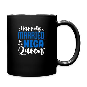 Happily Married To A Nica Queen Husband Nicaraguan - Full Colour Mug - black - Right