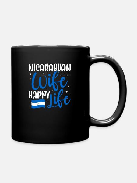 Nicaraguan Wife Happy Life Nicaragua Woman Husband - Tasse einfarbig - Schwarz