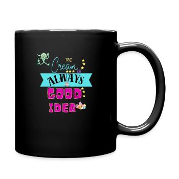 Ice Cream Power - Tasse einfarbig - Schwarz - Rechts