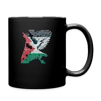 Free Palestine | Freedom Bird - Tasse einfarbig - Schwarz - Rechts