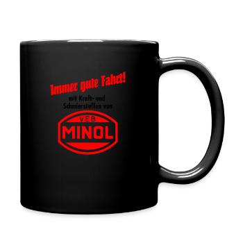 Gute Fahrt mit Kraftstoffen von VEB Minol - Tasse einfarbig - Schwarz - Rechts