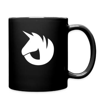 UniCon / Unision Einhorn-Logo, Weiss - Tasse einfarbig - Schwarz - Rechts