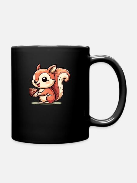Eichhörnchen - Tasse einfarbig - Schwarz