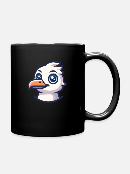 Freundliche Möwe - Tasse einfarbig - Schwarz