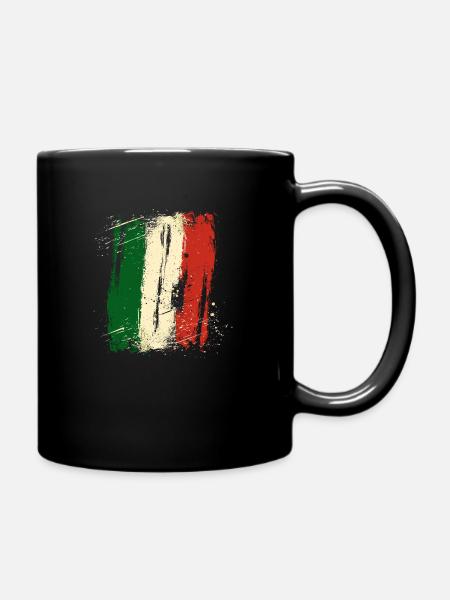 Drapeau italien vintage drapeau italien look usé - Mug uni - noir