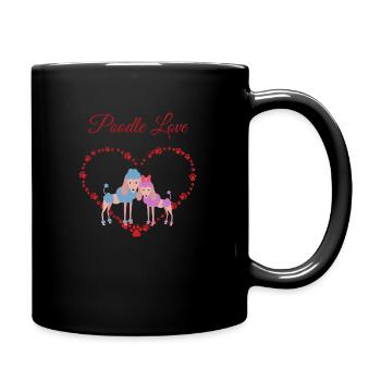 Poodle Love - Liebevolles Pudel-Design - Tasse einfarbig - Schwarz - Rechts