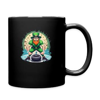St. Patrick's Day Kleeblatt Curling - Tasse einfarbig - Schwarz - Rechts