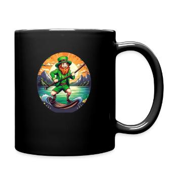 St. Patrick's Day Kleeblatt Stand Up Paddle SUP - Tasse einfarbig - Schwarz - Rechts