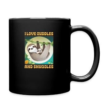 I Love Cuddles and Snuggles - Full Colour Mug - black - Right