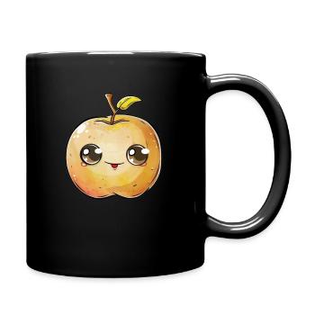 Apfel Apfelsaft Apfelwein - Tasse einfarbig - Schwarz - Rechts
