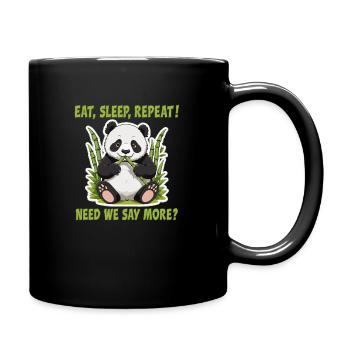 Mangez, dormez, répétez ! Faut-il en dire plus ? - Mug uni - noir - Droite