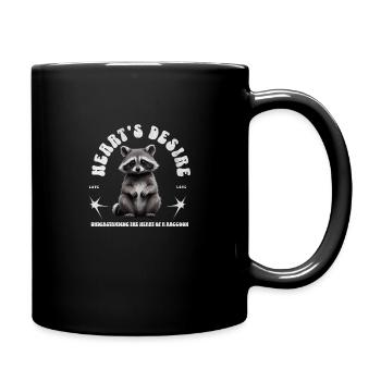 Raccoons want to be loved - Tasse einfarbig - Schwarz - Rechts