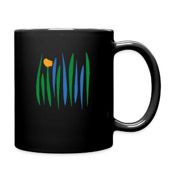 Pflanzen Stiele Gruen Blau - Tasse einfarbig - Schwarz - Rechts