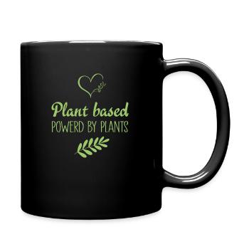 Plant based Powered by Plants - Tasse einfarbig - Schwarz - Rechts