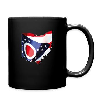 Ohio (United States) | Real Flag | Flag Map - Full Colour Mug - black - Right