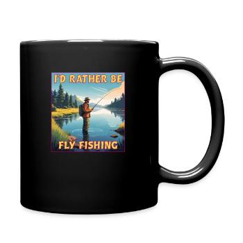 Je préfère pêcher à la mouche - Mug uni - noir - Droite
