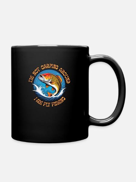 Je ne me balade pas, je pêche à la mouche - Mug uni - noir