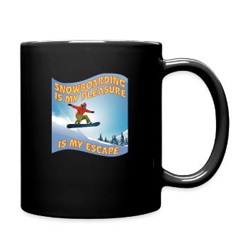 Snowboarden ist mein Vergnügen, ist meine Flucht - Tasse einfarbig - Schwarz - Rechts