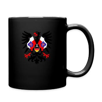 German Eagle with flags of Thuringia province - Full Colour Mug - black - Right