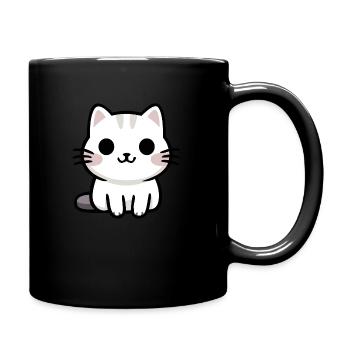 Chat Kawaii Dessin animé Chat - Mug uni - noir - Droite