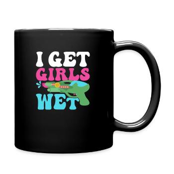 I Get Girls Wet Squirt Gun Summer Water Fun - Full Colour Mug - black - Right
