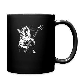 Chat Guitare Rock - Mug uni - noir - Droite
