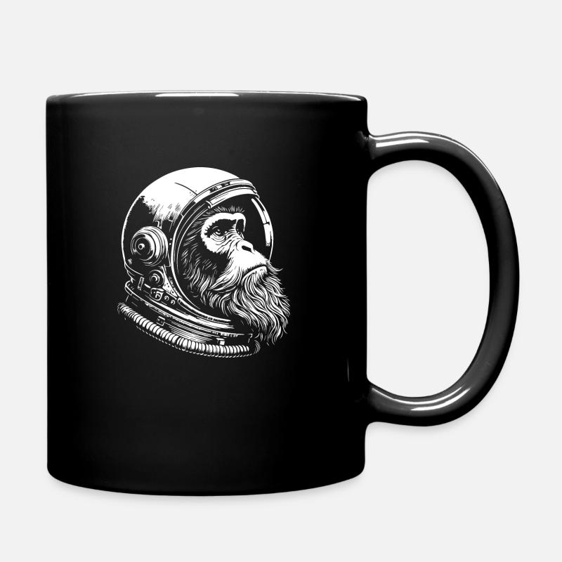 funny astronaut monkey - Full Colour Mug - black
