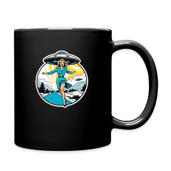Die Femme fatale wird von einem UFO gejagt. - Tasse einfarbig - Schwarz - Rechts