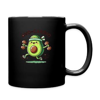 Funny Avocado Workout Cardio, Avocadio - Full Colour Mug - black - Right