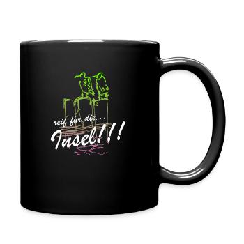 reif für Insel Malle Mallorca Majorca Urlaub Hawai - Tasse einfarbig - Schwarz - Rechts
