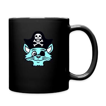 Cute Pirate Cats Buccaneer Eye Patch Hat Costume - Full Colour Mug - black - Right
