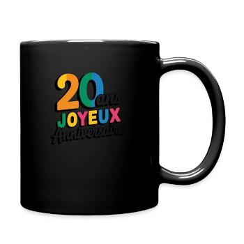 20 ans, Joyeux Anniversaire ! - Mug uni - noir - Droite