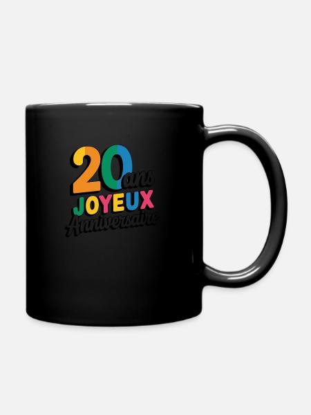 20 ans, Joyeux Anniversaire ! - Mug uni - noir