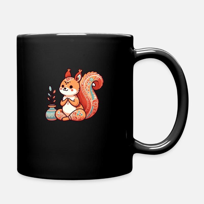 Squirrel Yoga - Full Colour Mug - black