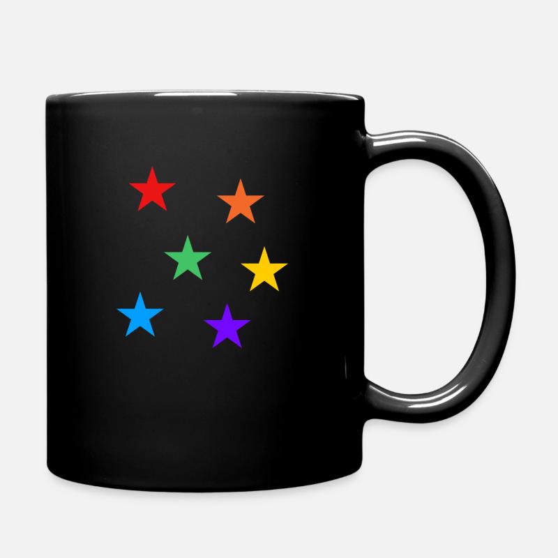 Stars Rainbow LGBTQ subtle gay pride - Full Colour Mug - black