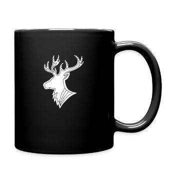 Majestätische Hirsch-Silhouette - Tasse einfarbig - Schwarz - Rechts