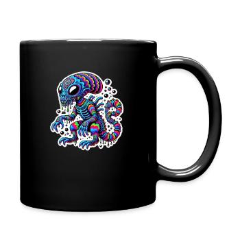 Colorful Alien Creature Pattern - Full Colour Mug - black - Right