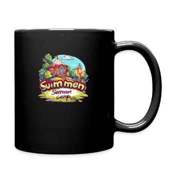 transparent summer camp small cabin in rural area - Full Colour Mug - black - Right
