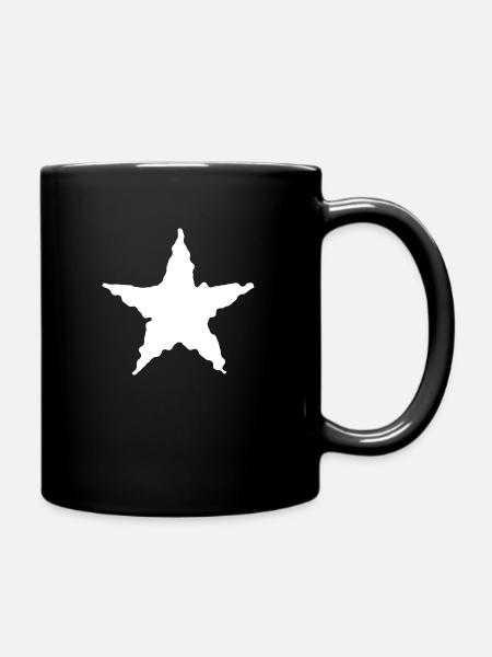 Design mit schwarzem Stern - Tasse einfarbig - Schwarz
