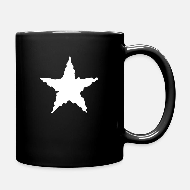 Design mit schwarzem Stern - Tasse einfarbig - Schwarz