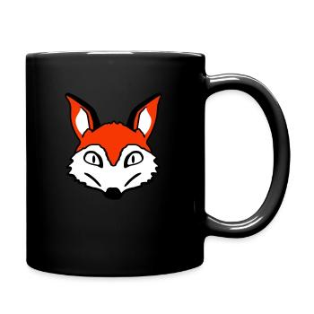 Fuchs Böser Blick Gefährlich Verrückt Wildes Tier - Tasse einfarbig - Schwarz - Rechts