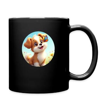 Hündchen, Hundi - Tasse einfarbig - Schwarz - Rechts